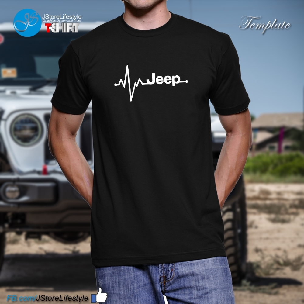 New Shirt Jeep Heart Pulse Fans Car 4 x 4